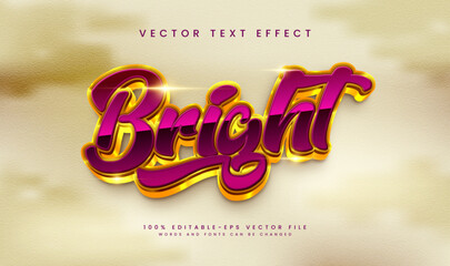 Bright 3D text effect with gold and purple lettering.  Perfect for bright designs.