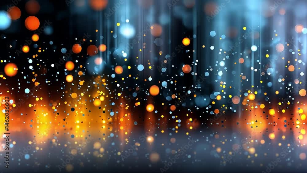 Poster dynamic bokeh background with shimmering lights creating a vibrant atmosphere