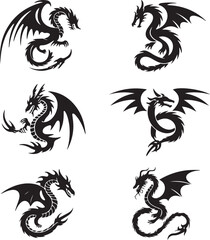 "Dragon Silhouette SVG – Fantasy Tribal Beast Clipart for DIY Crafts & Tattoos"

"Flying Dragon Outline – Mythical Creature Art for Shirts, Prints, and Logos"

"Black Dragon Silhouette PNG – Gothic Ve