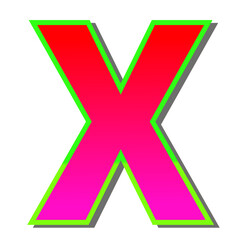 Obraz premium Vibrant Red and Pink Gradient X Letter Bold, Stylish, and Eye-Catching Design Element