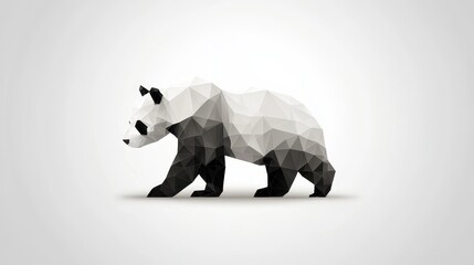 Polygon panda design logo featuring a cat and dog in a modern environment