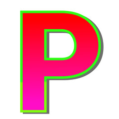 Vibrant Red and Pink Gradient Letter P Bold, Stylish, and Eye-Catching Design Element for Logos, Branding, and More
