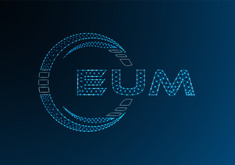 EUM low poly letter logo vector design. EUM lower poly logo design. Low poly logo.