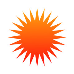 Vibrant Orange Sunburst Starburst Design Element Perfect for Summer, Energy, and Warmth Thematic Projects