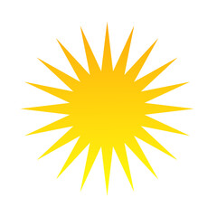 Radiant Sunburst A Vivid Yellow Starburst Graphic Design Element for Summer, Sunshine, and Warmth