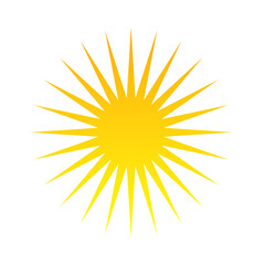 Radiant Sunburst Illustration A Bright Yellow Starburst Design for Summer, Energy, and Warmth