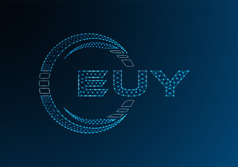 EUY low poly letter logo vector design. EUY lower poly logo design. Low poly logo.