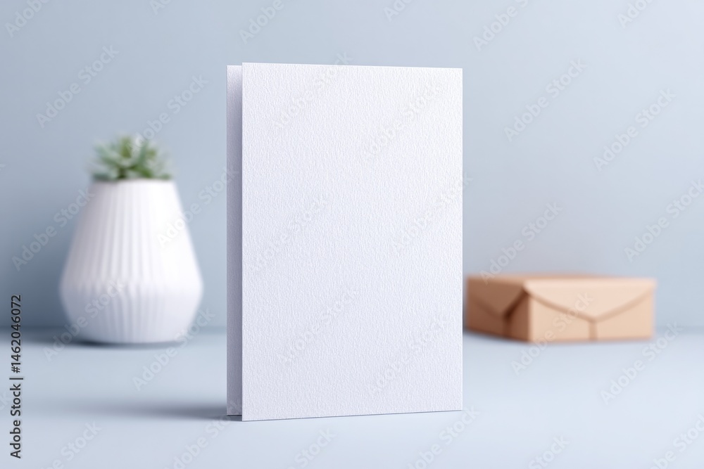 Poster create clean image featuring minimalistic mockup of flyer or brochure displayed against neutral back