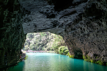Underground river valley karst caves in Guizhou, China