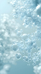 Abstract Light Blue Bubbles Design