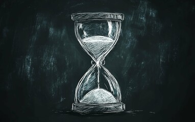 Chalkboard Hourglass Time Slipping Away
