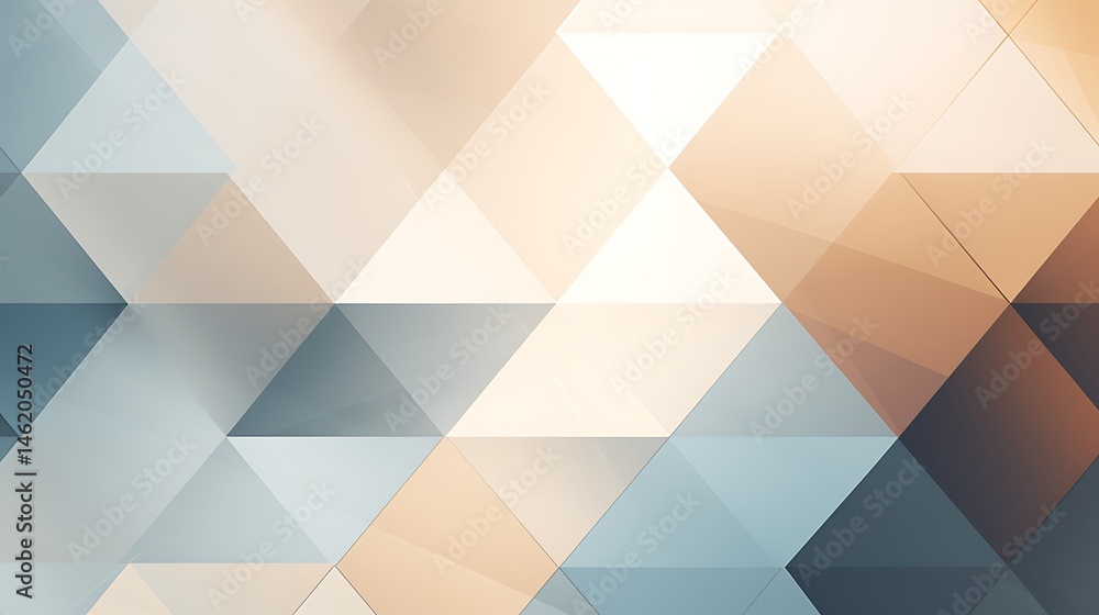 Poster geometric harmony: a captivating composition of abstract triangles, showcasing a symphony of colors 
