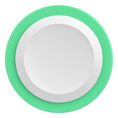 Circle button. Price tag. 3D illustration.