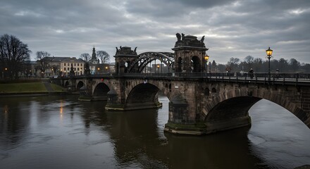 Fototapeta premium Bridge Over River Architecture and Structure