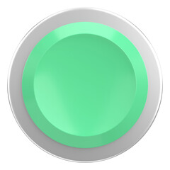 Circle button. Price tag. 3D illustration.