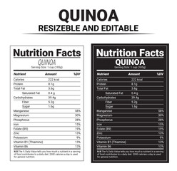 Obraz premium quinoa nutrition facts, quinoa label, quinoa food label, nutrition label template