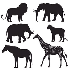wild animals silhouettes