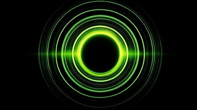 Dynamic circular patterns in vibrant green tones create an eco-friendly aesthetic backdrop