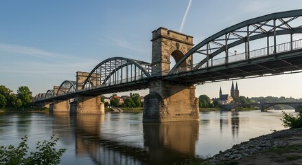 Fototapeta premium Bridge Over River, Cityscape