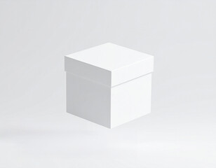 Naklejka premium Minimalist White Box Mockup on Light Background