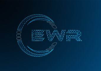 EWR low poly letter logo vector design. EWR lower poly logo design. Low poly logo.