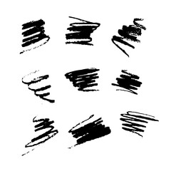 Collection of Hand-Drawn Scribbles and Doodles in Black