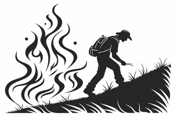fire sihouette black vector