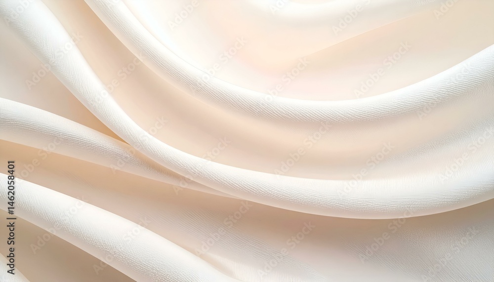 Poster elegant beige fabric texture background. soft waves and folds create a luxurious feel. ideal for des