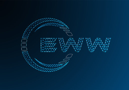 EWW low poly letter logo vector design. EWW lower poly logo design. Low poly logo.