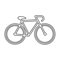 Fototapeta premium Bicycle outline illustration in minimal style on white background 