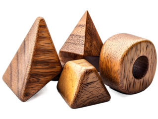 Isolated set of geometric shapes for mathematics with cut out background, high quality educational tools for school and academic visuals