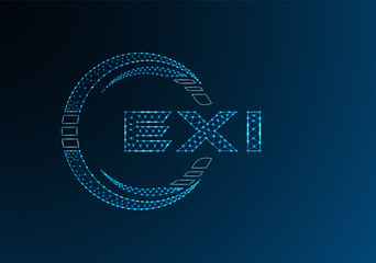 EXI low poly letter logo vector design. EXI lower poly logo design. Low poly logo.