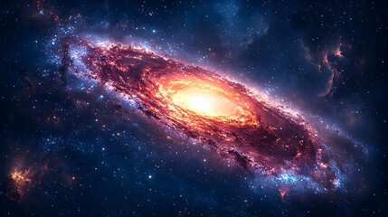 Fototapeta premium A vibrant, swirling galaxy in the vastness of space.