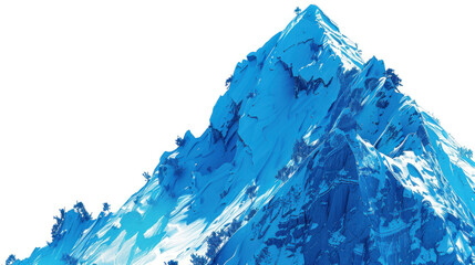 Majestic Blue Mountain Peak Surrounded by Serene Snowy Landscape with Clear Sky Background for Artistic and Nature Inspired Projects