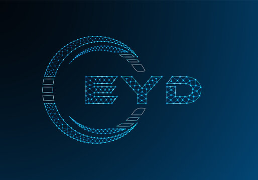 EYD low poly letter logo vector design. EYD lower poly logo design. Low poly logo.