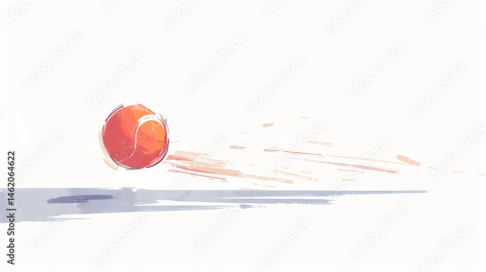 Aufkleber abstract representation of a bouncing ball in motion with vibrant colors highlighting energy and spe