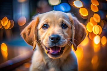 Adorable Labrador Retriever Enjoying a Tasty Treat - Long Exposure Photography
