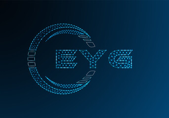 EYG low poly letter logo vector design. EYG lower poly logo design. Low poly logo.