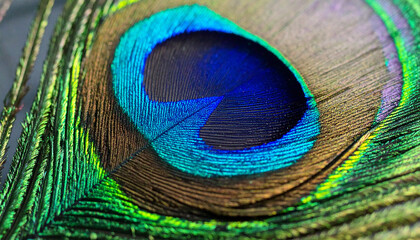 Naklejka premium beautiful close up peacock feather