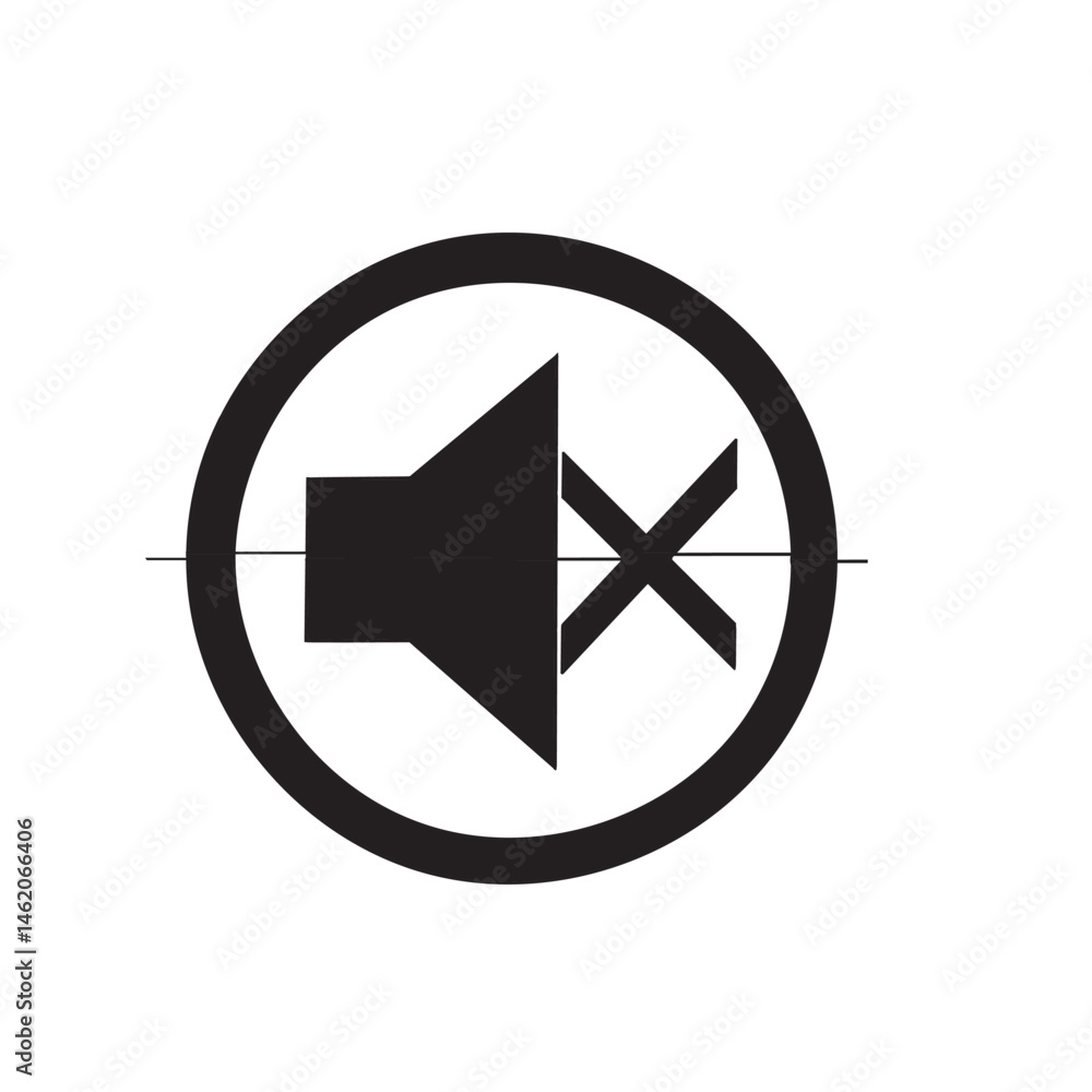 Poster continuous line speaker. volume. loudspeaker. sound mute symbol.