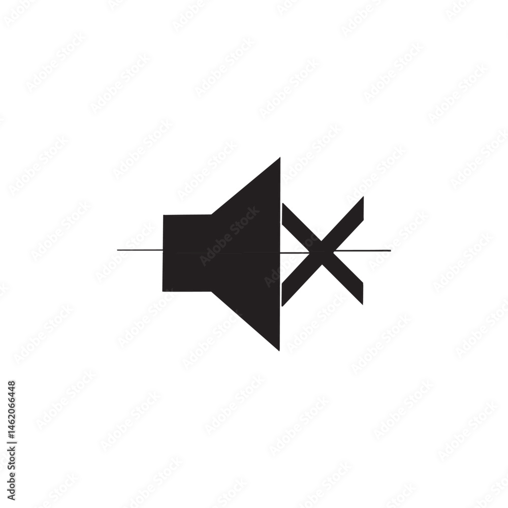 Poster continuous line speaker. volume. loudspeaker. sound mute symbol.
