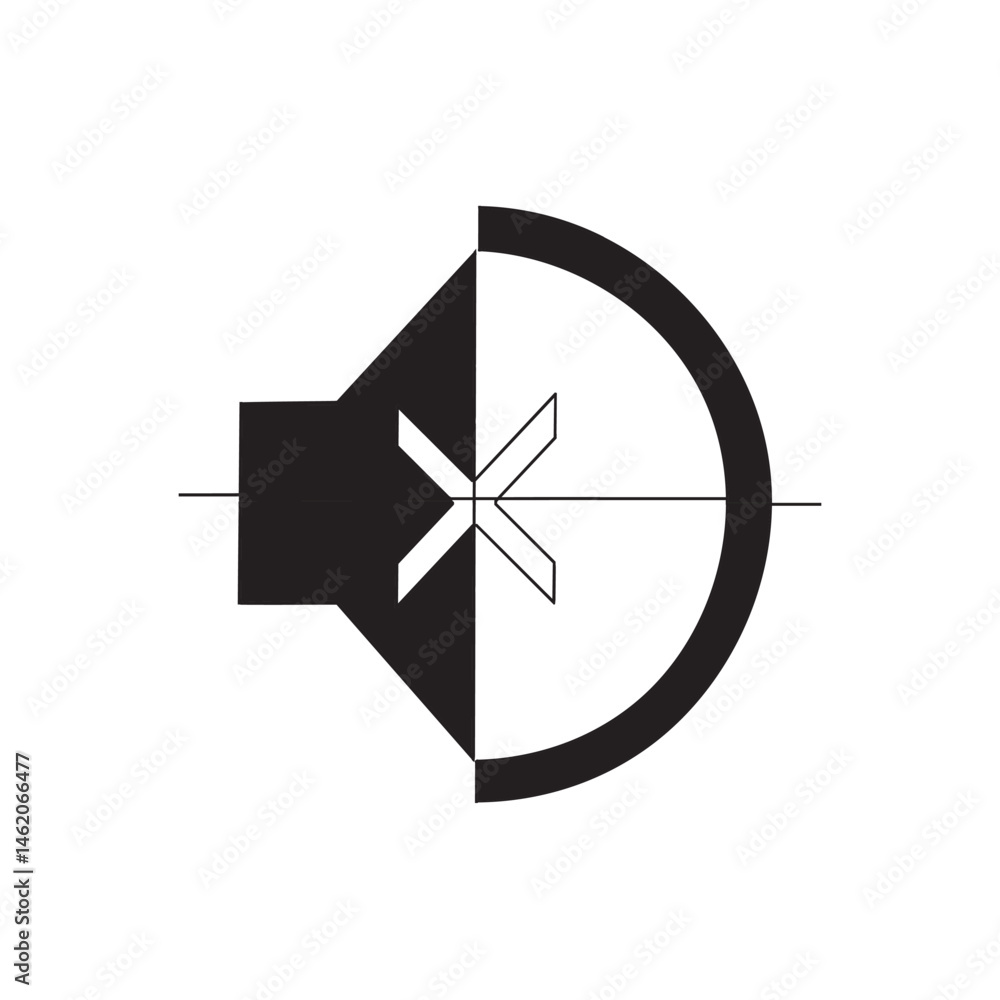 Poster continuous line speaker. volume. loudspeaker. sound mute symbol.