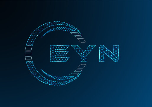 EYN low poly letter logo vector design. EYN lower poly logo design. Low poly logo.