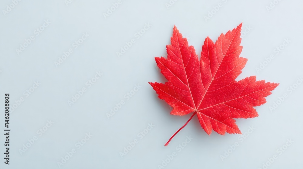 Aufkleber minimalistic visual of red maple leaf representing canada day isolated on pristine white background