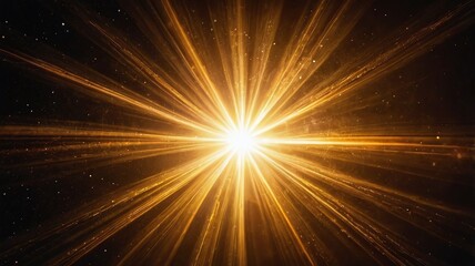 blurred image. shiny sun, sunbeams, sunrays, sunshine design. Yellow orange warm light effect, sun rays, golden beams isolated on black background. star dust