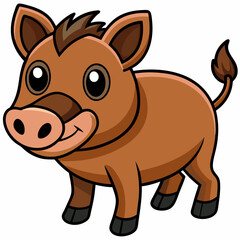  a beautiful Warthog vector illustration on white background 