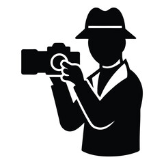 Photographer with Camera Captures Moments, Tells Stories
