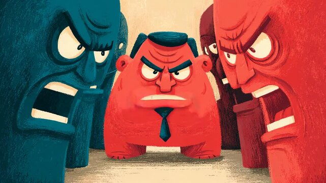 Animated Characters in a Confrontational Standoff Scene