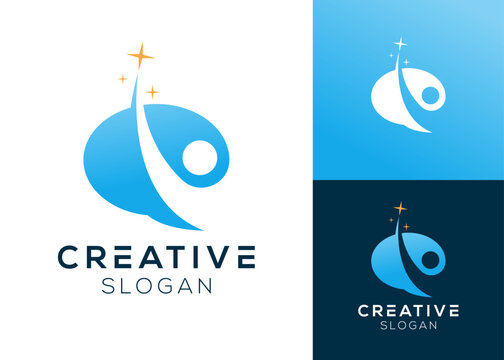 Abstract leader with star logo design for community, leaders and achievement