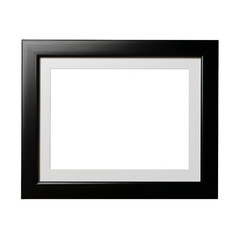 A minimalist black picture frame with an empty interior to insert your image